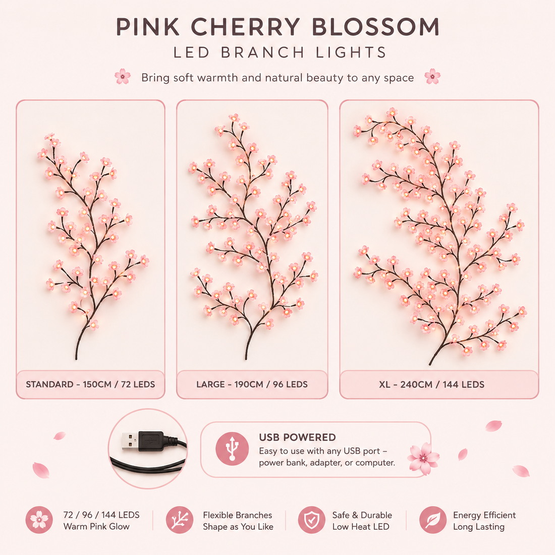 ZOVALIFE BlossomGlow LED Cherry Blossom Lights