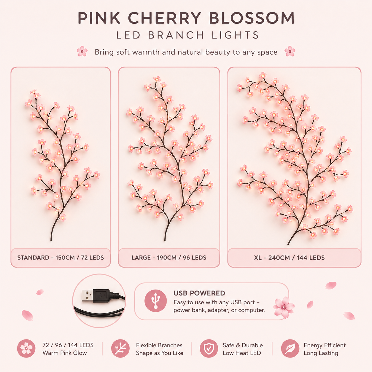 ZOVALIFE BlossomGlow LED Cherry Blossom Lights