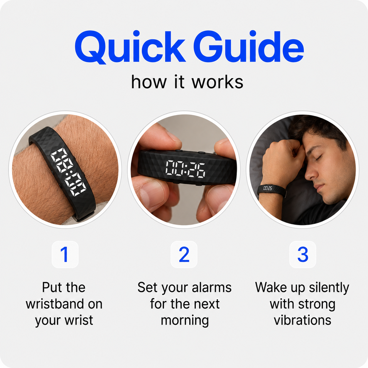 Silent Vibration Alarm Bracelet