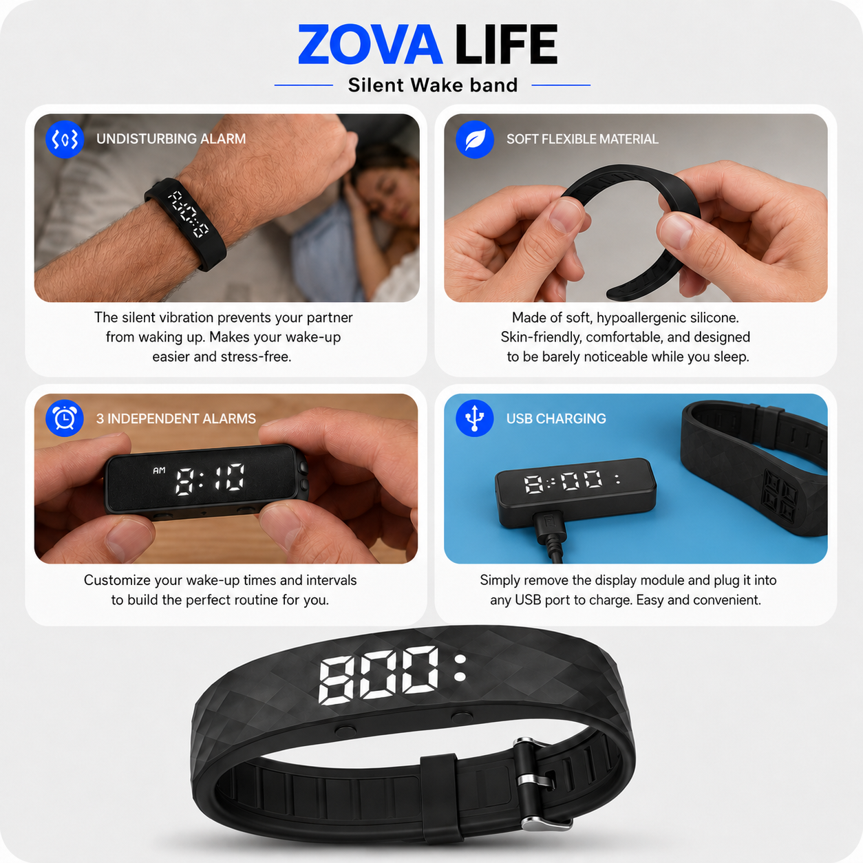 Silent Vibration Alarm Bracelet