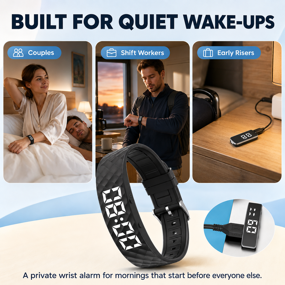 Silent Vibration Alarm Bracelet